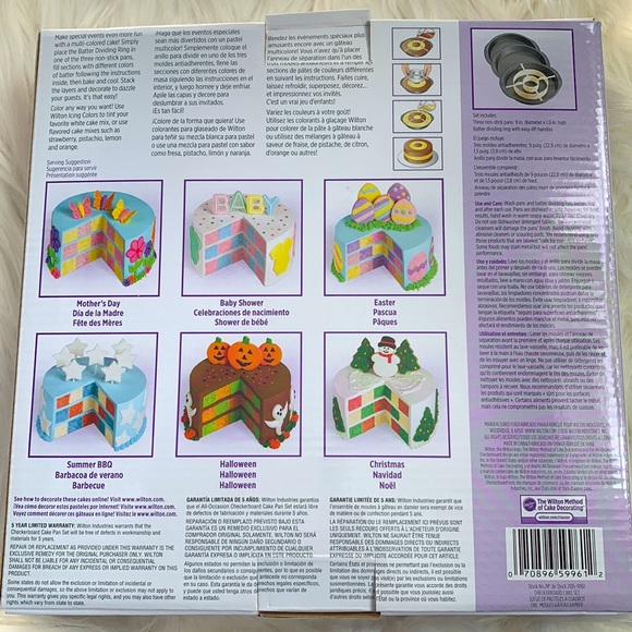 Wilton checkerboard cake pan set, comes with a free cake topper! - Picture 2 of 2